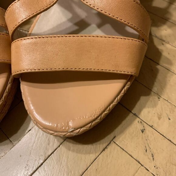 MICHAEL Kors Tan Strappy Wedge Sandals Size 9 - Picture 10 of 12